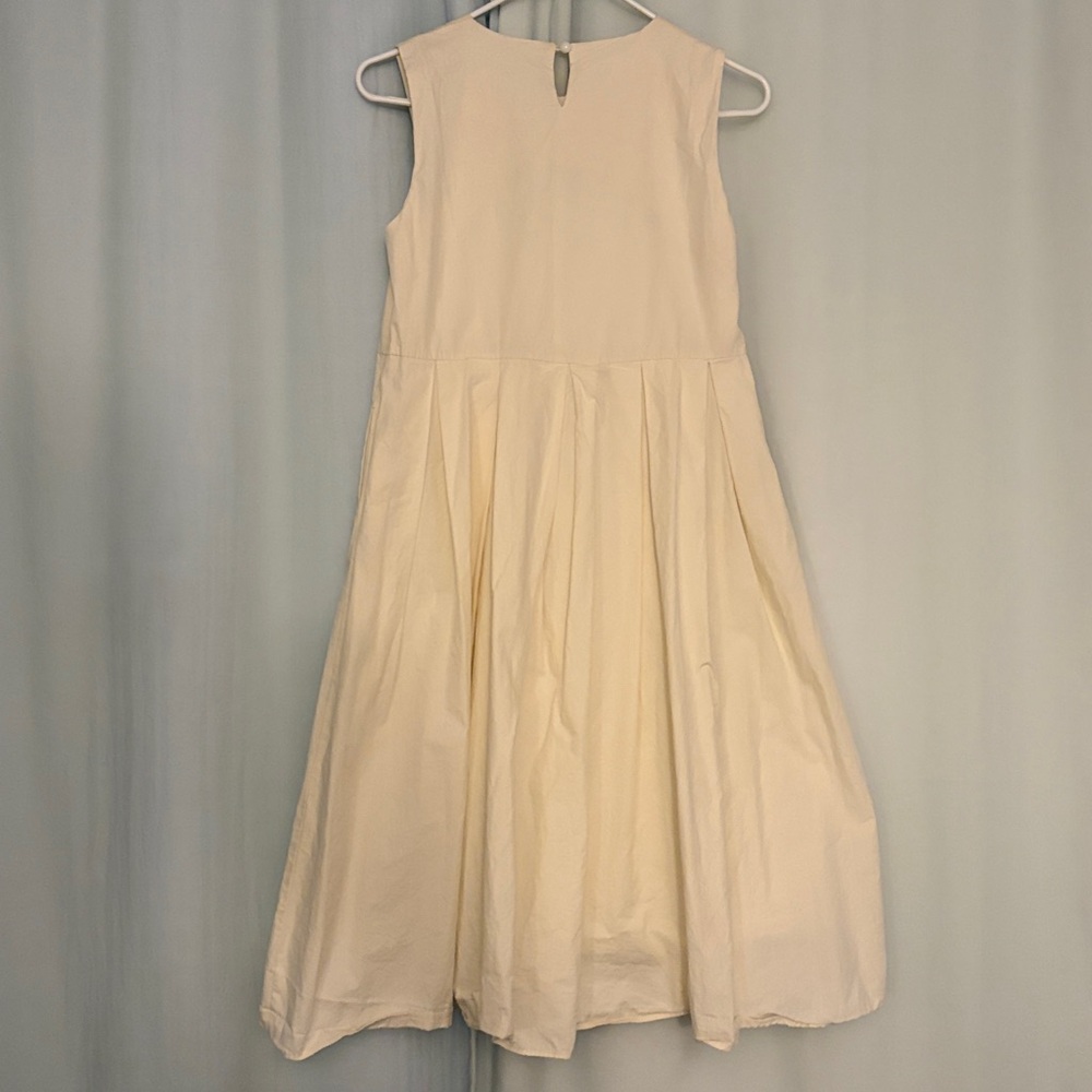 Cream Sleeveless Pleated Midi Dress, size 2‎ - Picture 5 of 6